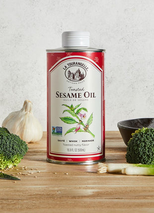 La Tourangelle, Toasted Sesame Oil, Great for Cooking, Add to Noodles, Stir-Fry, Vegetables, Vinaigrettes, and Marinades, 16.9 Fl Oz