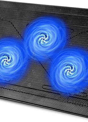 havit HV-F2056 15.6 inch-17 inch Laptop Cooler Cooling Pad - Slim Portable USB Powered (3 Fans), Black/Blue