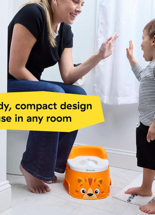 Baby Einstein Tinkle and Reveal Tiger Potty Training Toilet, Non-Skid Toddler Potty, Removable Bowl, Ages 18+ Months