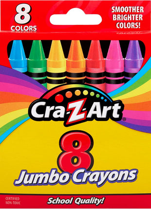 Cra-Z-Art 8ct Jumbo Crayons for Children, Back to School Essential for Ages 3 and Up