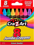 Cra-Z-Art 8ct Jumbo Crayons for Children, Back to School Essential for Ages 3 and Up