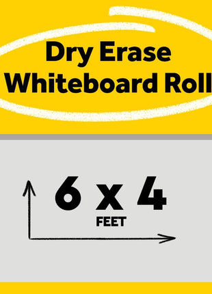 Post-it Dry Erase Whiteboard Film Surface for Walls, Doors, Tables, Chalkboards and More, Removable Sticky White Board , Stain-Proof, Easy Installation, 6 x 4 ft Roll