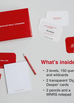 WE'RE NOT REALLY STRANGERS Card Game, Conversation Card Game for Adults | 150 Cards for Adults, Teens, Couples, & Strangers - Icebreaker Questions for Game Night or Date Night, Ages 15+, 2-6 Players