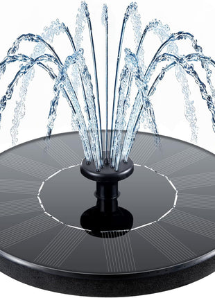 Mademax Solar Bird Bath Fountains, Upgrade 1.4W Solar Fountain Pump with 6 Nozzles, Free Standing Floating Solar Powered Water Fountain Pump for Bird Bath, Garden, Pond, Pool, Outdoor