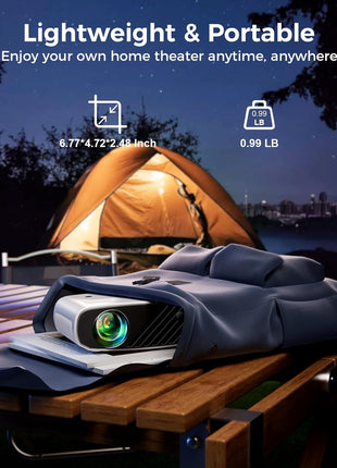 Mini Projector, ELEPHAS Portable Projector for iPhone, 7000L with Synchronize Smartphone Screen, Movie Projector with 1080P HD/200 Screen Support, Compatible with Android/iOS/TV Stick/HDMI/USB/SD