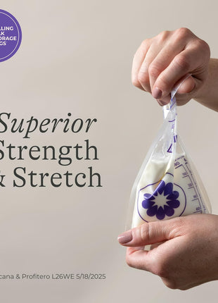 Lansinoh Breastmilk Storage Bags, 100 Count, Baby Essentials, Fast Freeze & Thaw Breast Milk Bags for Baby Bottle Feeding, Strength & Stretch, 6 Ounce | Fast Freeze & Thaw Milk Bags for Baby Bottle Feeding, Baby Essentials