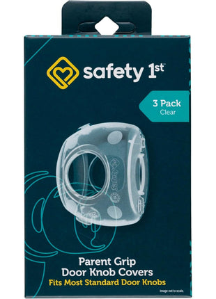 Safety 1st Parent Grip Door Knob Covers 3 Pack, Crystal Clear