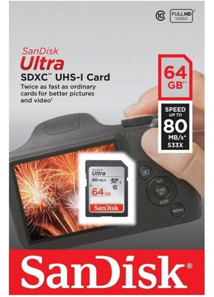 SanDisk Ultra 64GB Class 10 SDXC UHS-I Memory Card up to 80MB/s (SDSDUNC-064G-GN6IN)