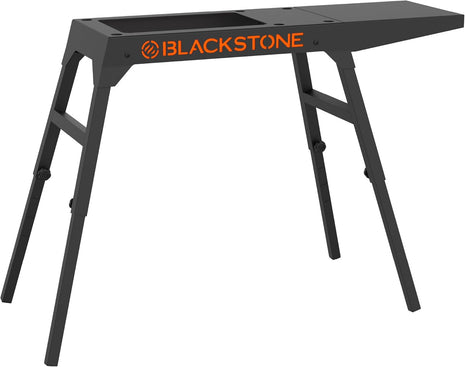 BLACKSTONE 5013 Collapsible 17 inch and 22 inch Tabletop Griddle Stand with Adjustable Legs and a Removable Side Shelf, Powder Coated Steel, Black