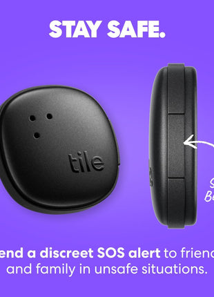 Life360 Tile Sticker - Small Bluetooth Tracker, Remote Finder and Item Locator for Bikes, Glasses and More. Both iOS and Android Compatible. Phone Finder. 2-Pack (Black)