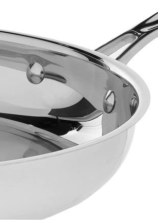Cuisinart 10-Inch Open Skillet, Stainless Steel Skillet Large Kitchen Pan, Dishwasher Safe, Compatible with Induction, Electric, Gas Cooktops, Oven Safe Saucepan, Cool Grip Handles