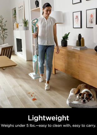 Shark Steam Mop for Sealed Hard Floors with 2 Dirt Grip Pads, White, S1000 | Removable Water Tank, Lightweight, 2 Machine Washable Dirt Grip Pads, Steam Sanitization on Sealed Hard Floors