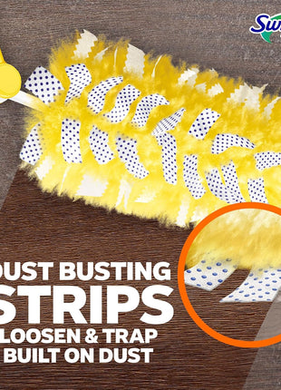 Swiffer Duster Kit with 3 ft Extendable Handle | Includes 1 Duster Extendable Handle (3 ft). 3 Heavy Duty Duster Refills. For Ceiling Fans, Vents, and Hard to Reach Places