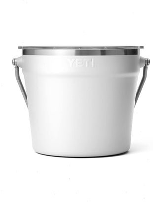 YETI Rambler Beverage Bucket, Double Wall Vacuum Insulated Ice Bucket with Lid, White