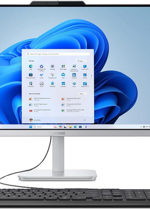 Lenovo 23.8" i3-N305 16GB 512GB SSD All-in-One Desktop Computer | FHD AIO Display, WiFi 6, Bluetooth 5.2, Windows 11, Lifetime Office 365 for Web, White, Home Office