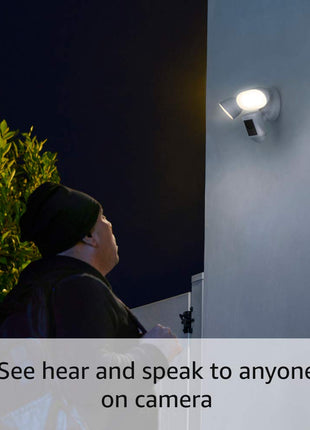 Ring Floodlight Cam Wired Pro, Home or business security, Retinal 2K Video, Color Night Vision and Two-Way Talk with Audio+, White