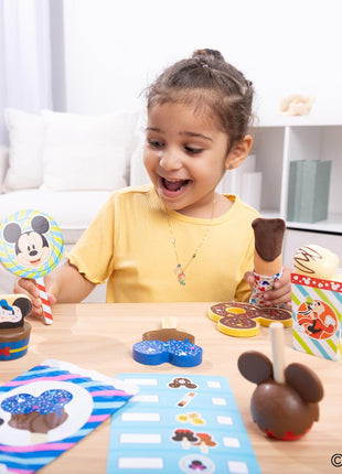 Melissa & Doug Disney Snacks & Popcorn Wooden Play Food Set – 24 Pieces | Mickey Mouse, Minnie, Wooden Toy for Boys and for Girls 3+ - FSC Certified
