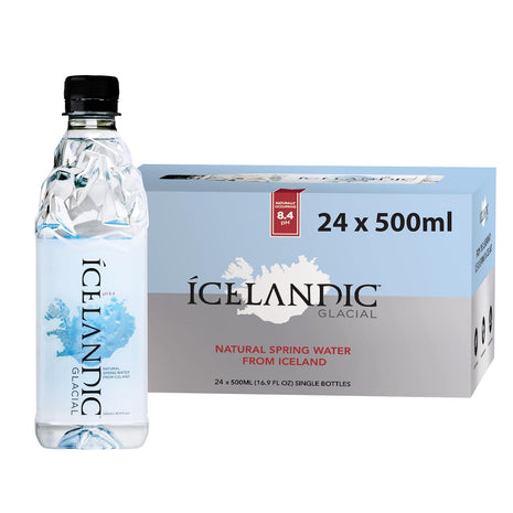 Icelandic Glacial Natural Spring Alkaline Water, 16.9 Fl Oz (Pack of 24) | Natural Spring Alkaline Water