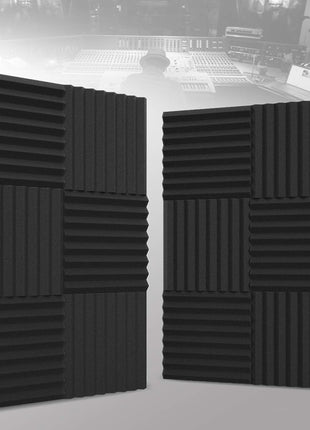 52 Pack Acoustic Panels 1 X 12 X 12 Inches - Acoustic Foam - High Density- Soundproof Studio Wedges - Charcoal