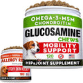Glucosamine Treats + Allergy Relief Dog Bundle - Joint Supplement w/Omega-3 Fish Oil + Itchy Skin Relief - Chondroitin, MSM + Pumpkin + Enzymes + Turmeric - Skin & Coat - 120+180 Chews - Made in USA