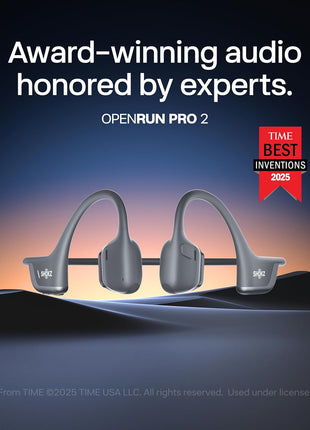 SHOKZ New OpenRun Pro 2- Bone Conduction Headphones, Open-Ear Bluetooth Wireless Sport Earphones for Running, Workouts - Sweat Resistant, Secure Comfortable Fit -Deep Bass, Smart Mic, Reflective Strip