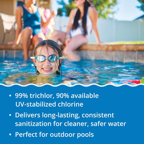 In The Swim 3 Inch Stabilized Chlorine Tablets for Sanitizing Swimming Pools - Individually Wrapped, Slow Dissolving - 90% Available Chlorine - Tri-Chlor - 50 Pounds