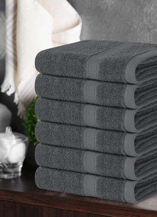 Utopia Towels 6 Pack Premium Hand Towels, 16x28 in, 600 GSM Cotton, Grey | Premium Ultra-Soft Lightweight Ring Spun Cotton Hand Towels - Highly Absorbent, Ideal for Bathroom, Gym, Spa & Hotel