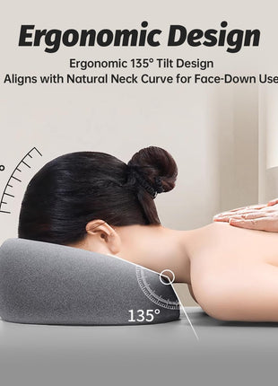 xiaomubiao Face Down Pillows for Massage Table, Massage Headrest for Bed, Face Pillow for Stomach Sleeping, BBL Pillow After Surgery Post Eye Surgery & Vitrectomy Recovery, Removable Cover Grey