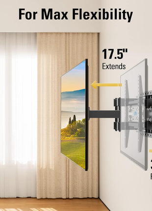 Mounting Dream TV Wall Mount for 32-70 Inch Television,Mount with Swivel and Tilt, Full Motion Bracket with Articulating Dual Arms, Fits 16inch Studs, Max VESA 400X400 mm, 99lbs, MD2380