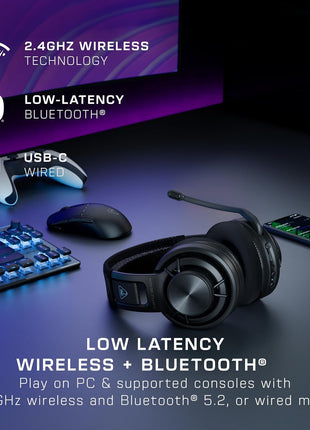 Turtle Beach Atlas Air Wireless Open Back PC Gaming Headset - PC, PS5, PS4, Mobile - 24-bit High-Fidelity Audio, Broadcast Grade Mic, Bluetooth, Floating Earcup, Memory Foam Cushions, 50-Hr Battery