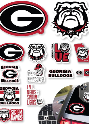 UGA Stickers for Gift, Car, Water Bottle, Laptop, and Phone for Football Fans and University Graduates (Georgia Bulldogs)