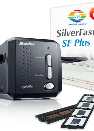 Plustek OpticFilm 8200i SE , 35mm Film & Slide Scanner. 7200 dpi / 48-bit Output. Integrated Infrared Dust/Scratch Removal. Bundle Silverfast SE Plus 9 , Support Mac and PC.