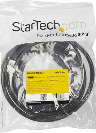 StarTech.com 20 ft HDMI Cable - Ultra HD 4K x 2K HDMI Cord - M / M - High Speed HDMI to HDMI Cable for a Laptop / Computer / TV (HDMM20)