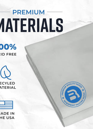 Bryco Goods Packing Paper Sheets for Moving - 20lb - 640 Sheets of Newsprint Paper - Must Have in Your Moving Supplies - 27 inch x 17 inch - Made in USA