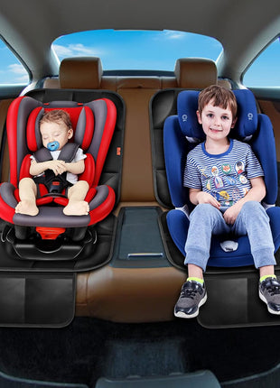 XHYANG Car Seat Protector 1 Pack Car Seat Cushion Mat Thickest Padding,Waterproof 600D Fabric Car Seat Covers for Non-Slip Backing Mesh Pockets for Baby and Pet (Black, 1 Pc)