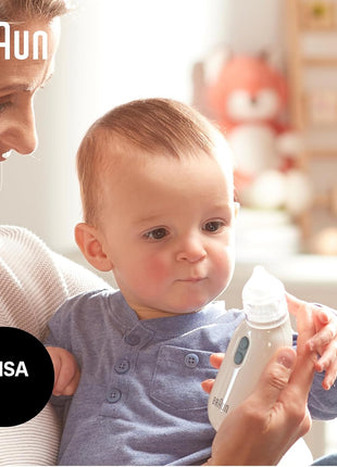 Braun Electric Nasal Aspirator - Mucus Remover, Blocked Nose Relief for Newborn, Baby and Toddler, Electric Suction Power, 2 Suction Levels, 2 Nose Tip Sizes, Dishwasher Safe, FSA and HSA Eligible