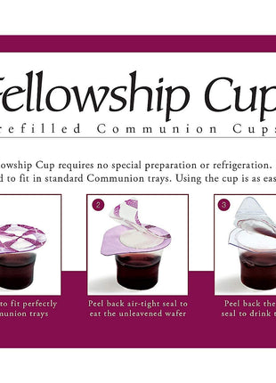 Broadman Church Supplies Pre filled Communion Fellowship Cup, Juice and Wafer Set, 6 Count