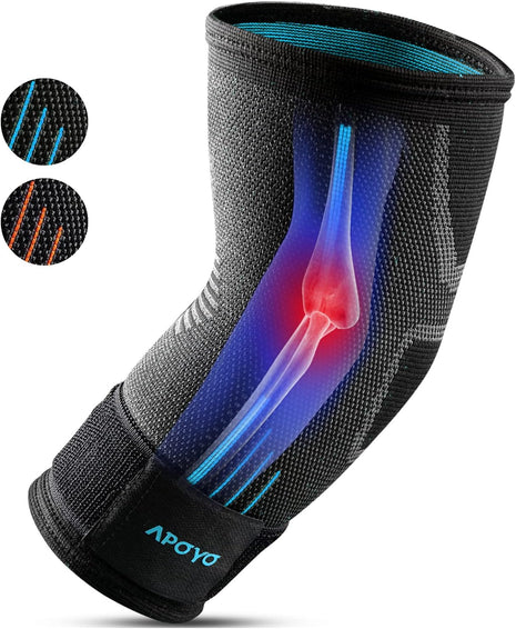 APOYO Tennis Elbow Brace for Women & Men, Workout and Everyday Use (Large) | Elbow Compression Sleeve for Arthritis, Tendonitis, Tennis Elbow & Golfers Elbow, Reduce Joint Pain During Fitness Activity