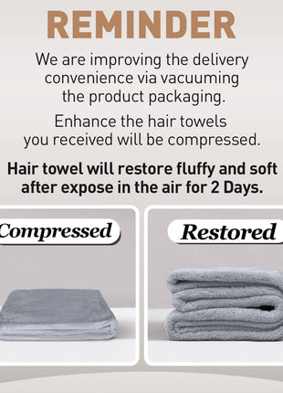 Hicober Microfiber Hair Towel, 3 Packs Hair Turbans for Wet Hair, Drying Hair Wrap Towels for Curly Hair Women Anti Frizz (Blue,Grey,Pink)