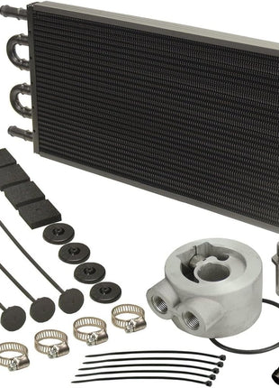 Derale 15502 Aluminum/Copper Universal Engine Oil Cooler Kit, Sandwich Adapter