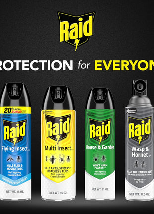 Raid Flying Insect Spray, Outdoor Fresh Scent, Kills Flies, Mosquitoes, and Other Flying Insects on Contact, for Indoor and Outdoor Use, 18oz