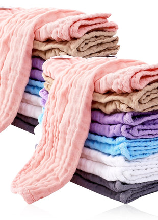 Cute Castle 12 Pack Muslin Burp Cloths for Baby - Ultra-Soft 100% Cotton Baby Washcloths - Large 20'' by 10'' Super Absorbent Milk Spit Up Rags - Burpy Cloths for Unisex, Boy, Girl - White