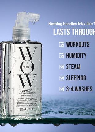 COLOR WOW Dream Coat Supernatural Spray, Anti-Humidity Frizz Control and Heat Protectant for Glassy, Shiny Hair