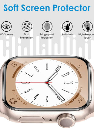 UniqueMe 6 Pack for Apple Watch Screen Protector 40mm, Apple Watch SE 3/SE 2/SE Series 6/5/4 Screen Protector [Upgrade Flexible Film] Anti-Scratch [Non-Bubbles] Soft HD TPU Clear Film for iWatch 40mm