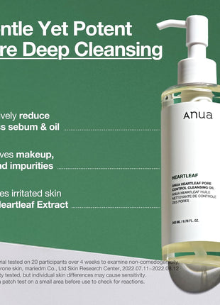 Anua Heartleaf Pore Control Cleansing Oil, Oil Cleanser for Face, Makeup Blackhead Remover, Korean Skin Care 6.76 fl oz(200ml) (original)