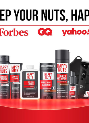 HAPPY NUTS Comfort Cream Deodorant For Men: Anti-Chafing Sweat Defense, Odor Control, Aluminum-Free Mens Deodorant & Hygiene Products for Men's Private Parts 3.4 Fl Oz (1 Pack), Original