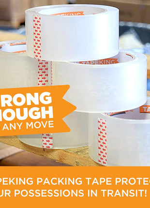 Tape King Clear Packing Tape - 60 Yards Per Roll (Pack of 6 Rolls) - Stronger & Thicker 2.7mil, Heavy Duty Adhesive Industrial Depot Tapes for Moving Packaging Shipping, Office & Storage