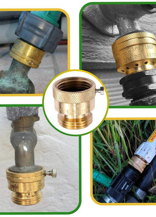 2 Pack Brass 3/4" Inch GHT Hose Bibb Backflow Preventer Vacuum Breaker | Connector