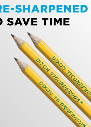 Ticonderoga Wood-Cased Pencils, Pre-Sharpened, #2 HB Soft, Yellow, 30 Count