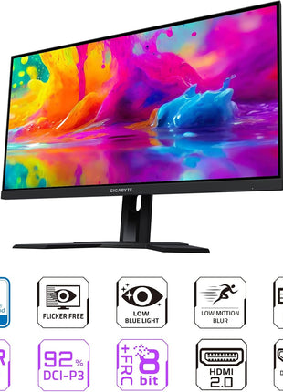 GIGABYTE M27Q 27" 165Hz 1440P -KVM Gaming Monitor, 2560 x 1440 SS IPS Display, 0.5ms (MPRT) Response Time, 92% DCI-P3, HDR Ready, FreeSync Premium, 1x Display Port 1.2, 2X HDMI 2.0, 2X USB 3.0